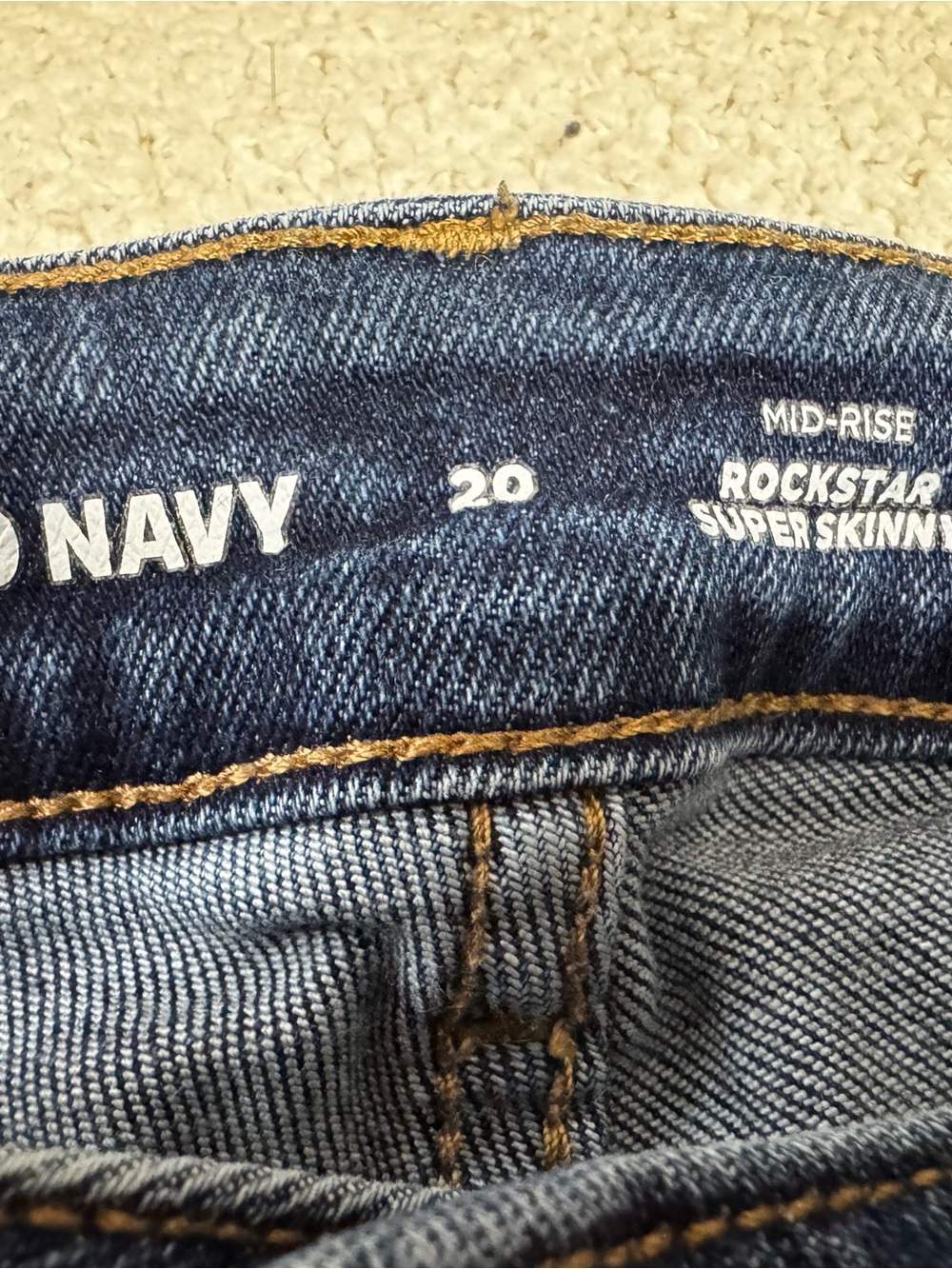 Old Navy Indigo Blue Mid-Rise Rockstar Super Skinny Jeans
